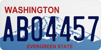 WA license plate ABO4457