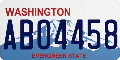 WA license plate ABO4458