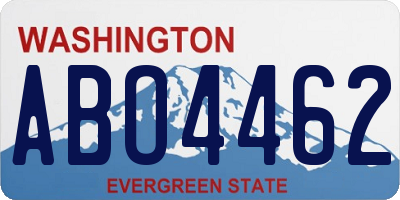 WA license plate ABO4462