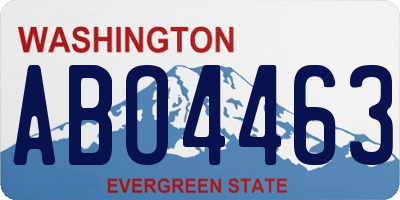WA license plate ABO4463