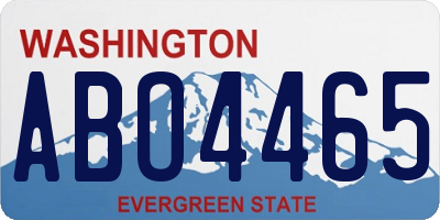 WA license plate ABO4465