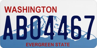 WA license plate ABO4467
