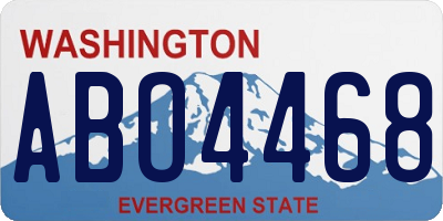 WA license plate ABO4468