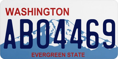 WA license plate ABO4469
