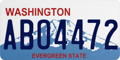 WA license plate ABO4472