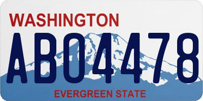 WA license plate ABO4478