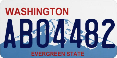 WA license plate ABO4482