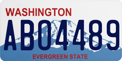 WA license plate ABO4489