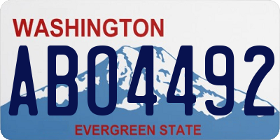 WA license plate ABO4492