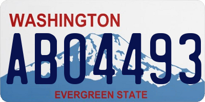 WA license plate ABO4493