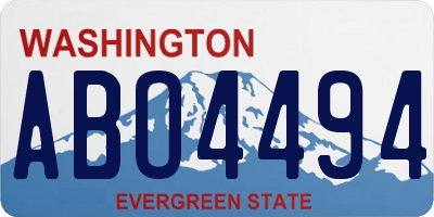 WA license plate ABO4494