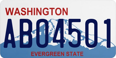 WA license plate ABO4501
