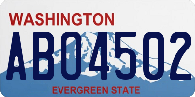 WA license plate ABO4502