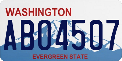 WA license plate ABO4507