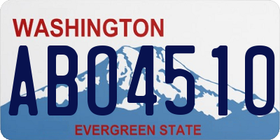 WA license plate ABO4510