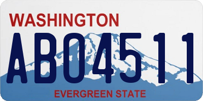 WA license plate ABO4511