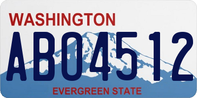WA license plate ABO4512