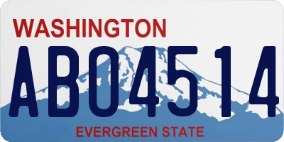 WA license plate ABO4514