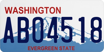 WA license plate ABO4518