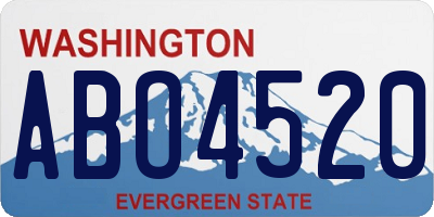 WA license plate ABO4520