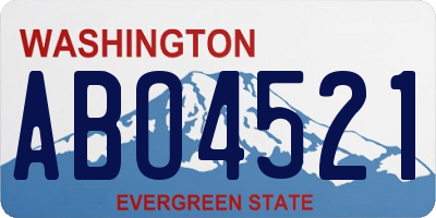 WA license plate ABO4521