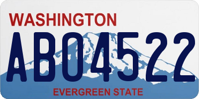 WA license plate ABO4522