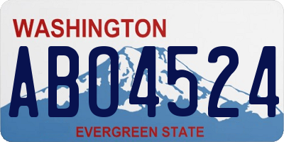 WA license plate ABO4524