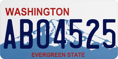 WA license plate ABO4525