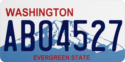 WA license plate ABO4527