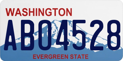 WA license plate ABO4528