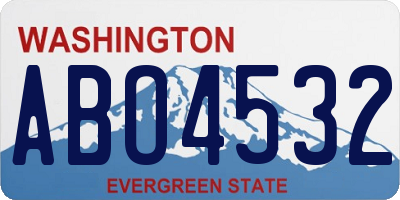 WA license plate ABO4532