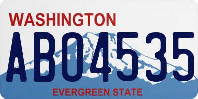 WA license plate ABO4535