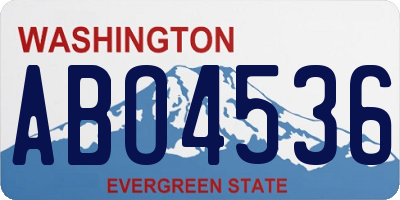 WA license plate ABO4536