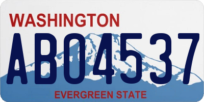 WA license plate ABO4537