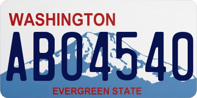 WA license plate ABO4540