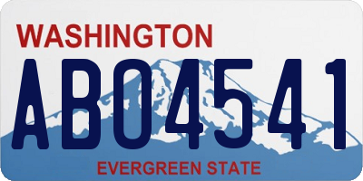 WA license plate ABO4541