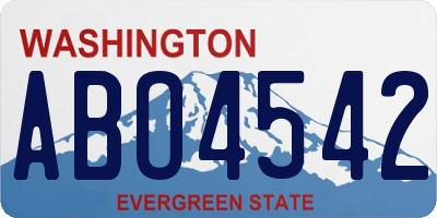 WA license plate ABO4542