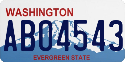 WA license plate ABO4543