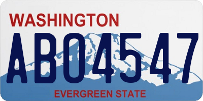 WA license plate ABO4547