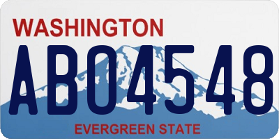WA license plate ABO4548
