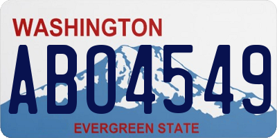 WA license plate ABO4549