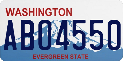 WA license plate ABO4550