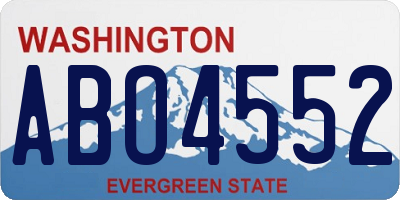 WA license plate ABO4552