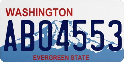 WA license plate ABO4553