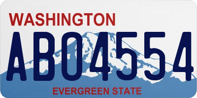 WA license plate ABO4554