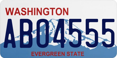 WA license plate ABO4555