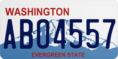 WA license plate ABO4557