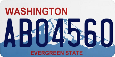 WA license plate ABO4560