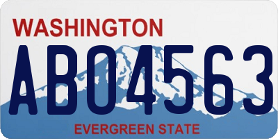 WA license plate ABO4563