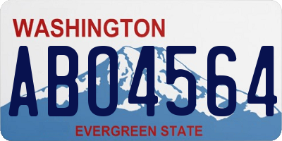 WA license plate ABO4564